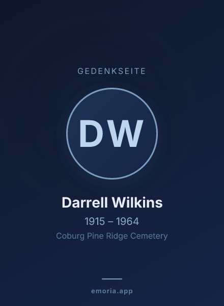 Gedenkportrait von Darrell Wilkins