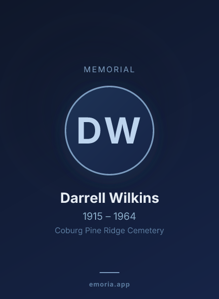 Memorial portrait of Darrell Wilkins