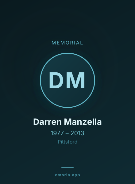 Memorial portrait of Darren Manzella