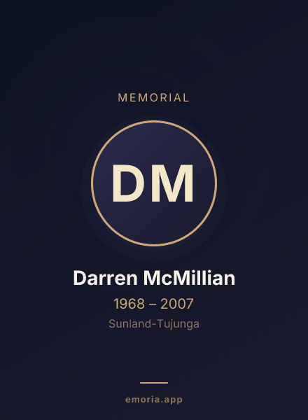 Memorial portrait of Darren McMillian