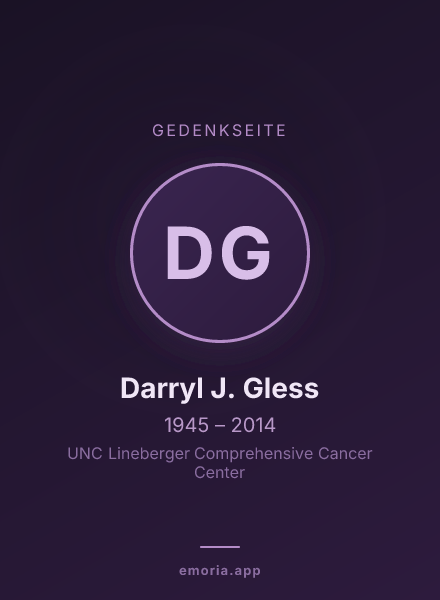 Gedenkportrait von Darryl J. Gless