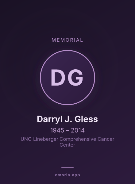 Memorial portrait of Darryl J. Gless