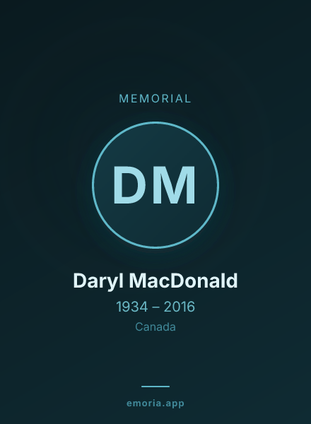 Memorial portrait of Daryl MacDonald