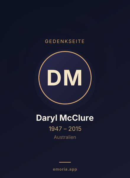 Gedenkportrait von Daryl McClure