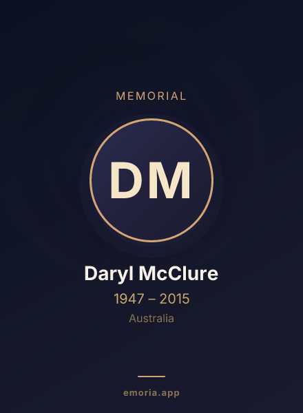 Memorial portrait of Daryl McClure