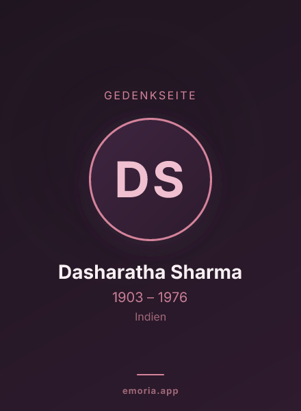 Gedenkportrait von Dasharatha Sharma