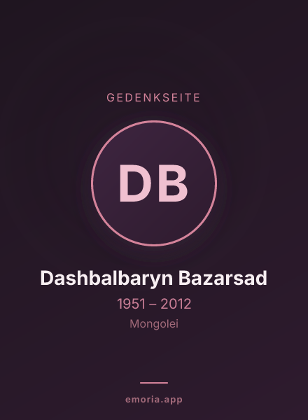 Gedenkportrait von Dashbalbaryn Bazarsad