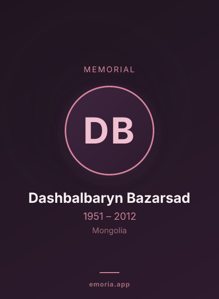 Memorial portrait of Dashbalbaryn Bazarsad
