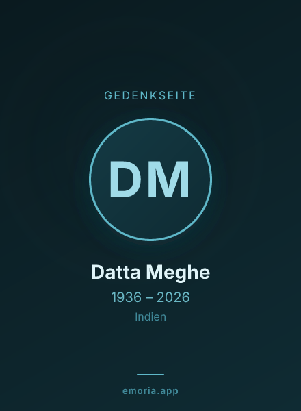 Gedenkportrait von Datta Meghe