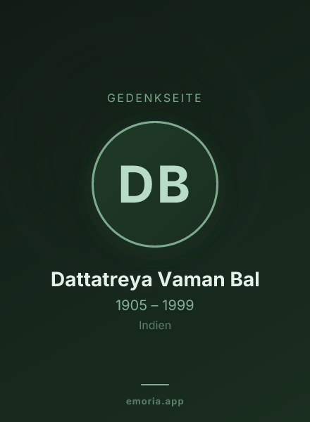Gedenkportrait von Dattatreya Vaman Bal