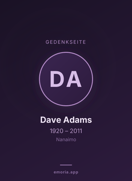 Gedenkportrait von Dave Adams