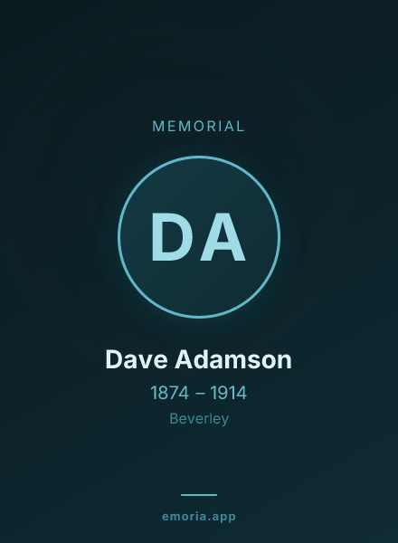 Memorial portrait of Dave Adamson