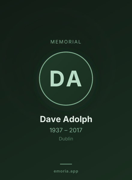 Memorial portrait of Dave Adolph