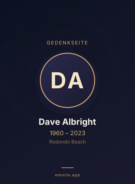 Gedenkportrait von Dave Albright