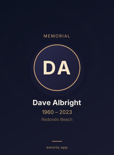 Memorial portrait of Dave Albright