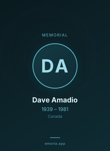 Memorial portrait of Dave Amadio