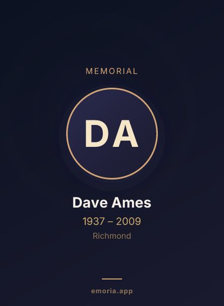 Memorial portrait of Dave Ames