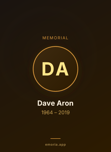 Memorial portrait of Dave Aron