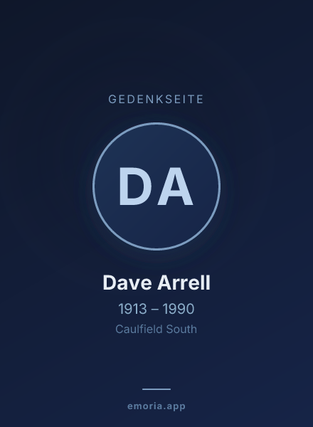 Gedenkportrait von Dave Arrell