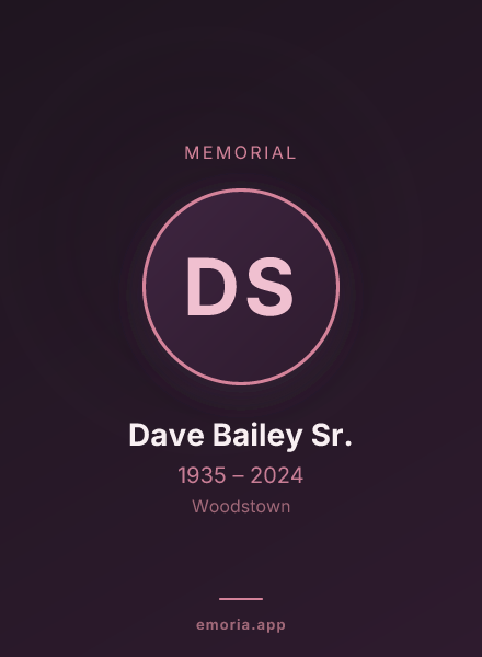 Memorial portrait of Dave Bailey Sr.