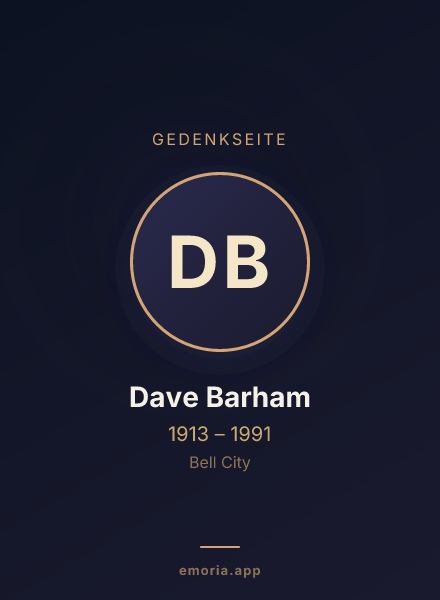 Gedenkportrait von Dave Barham