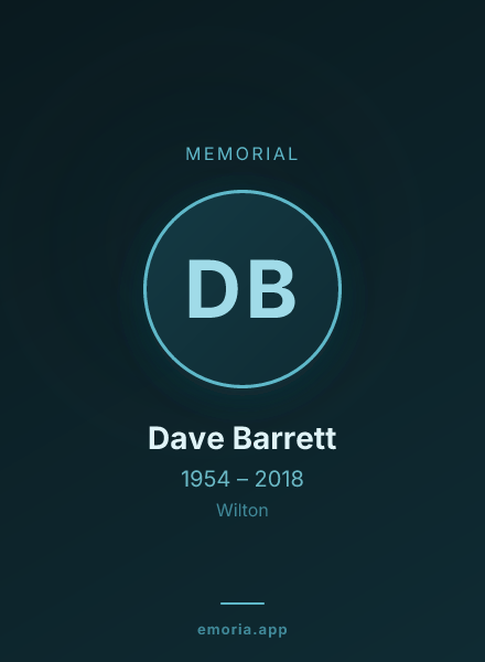 Memorial portrait of Dave Barrett
