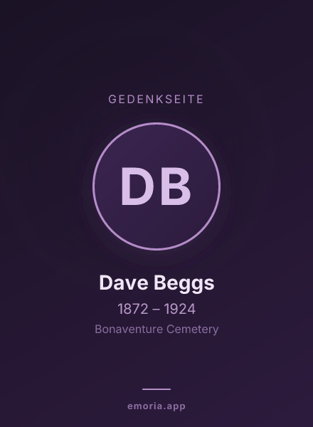 Gedenkportrait von Dave Beggs