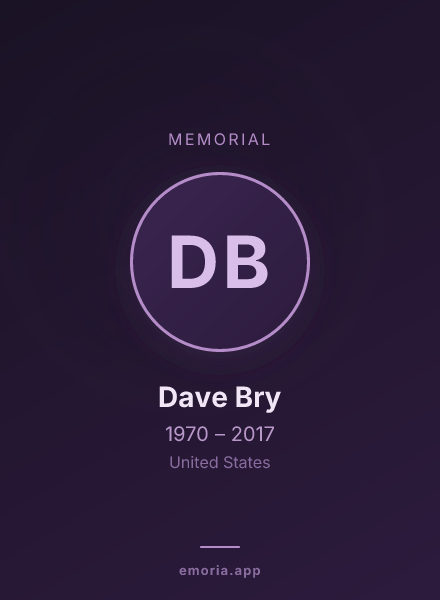 Memorial portrait of Dave Bry