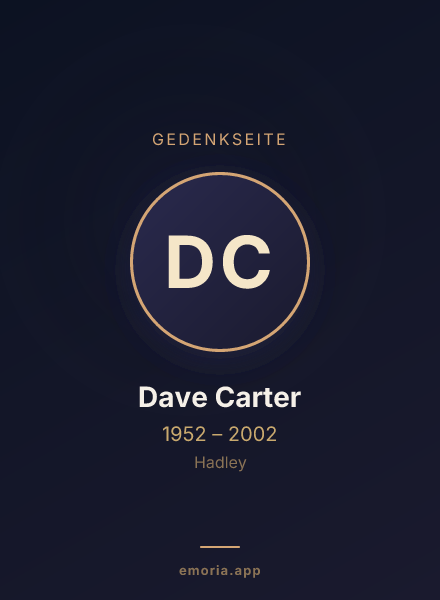 Gedenkportrait von Dave Carter