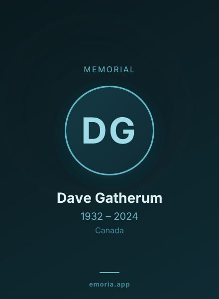Memorial portrait of Dave Gatherum