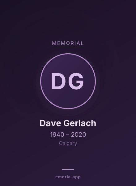 Memorial portrait of Dave Gerlach