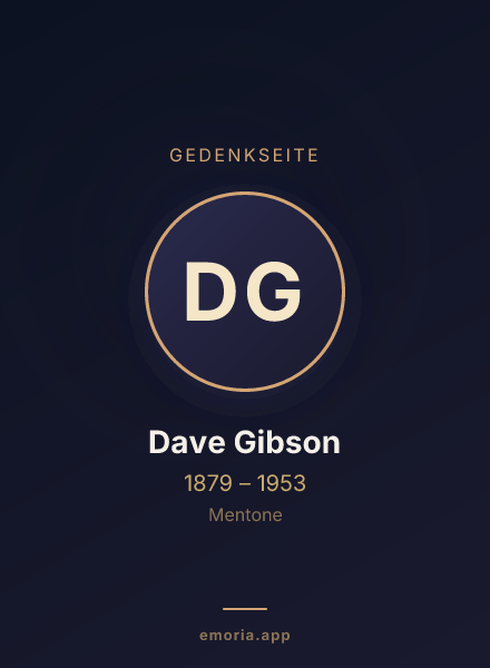 Gedenkportrait von Dave Gibson