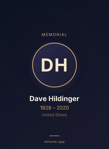 Memorial portrait of Dave Hildinger