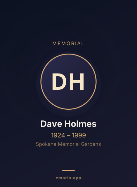 Memorial portrait of Dave Holmes