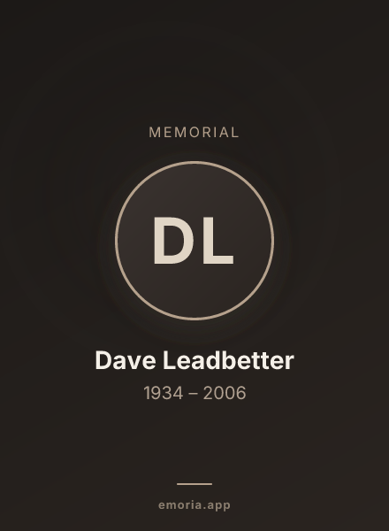 Memorial portrait of Dave Leadbetter