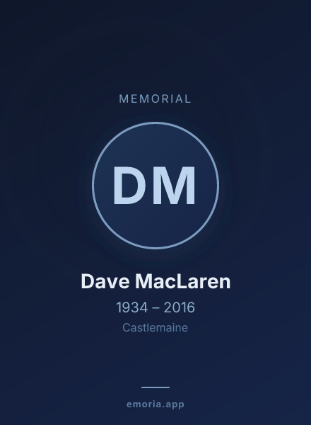 Memorial portrait of Dave MacLaren