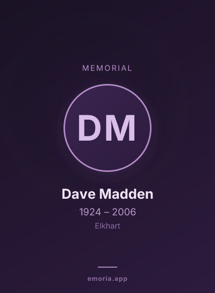 Memorial portrait of Dave Madden