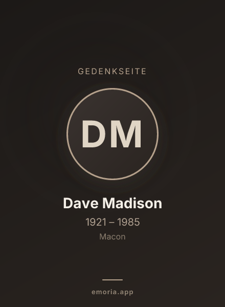 Gedenkportrait von Dave Madison