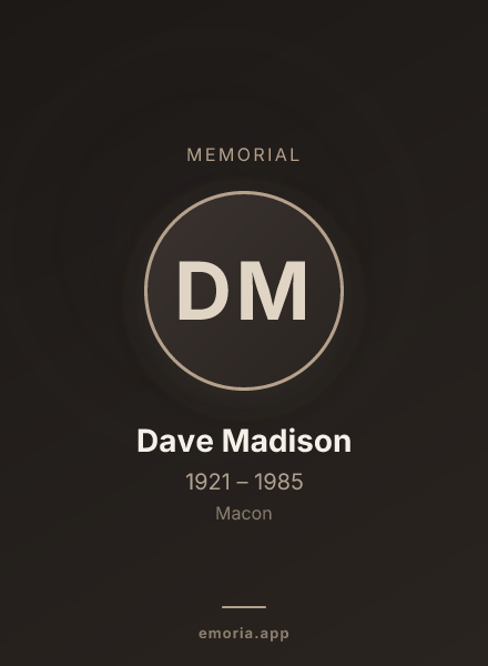 Memorial portrait of Dave Madison