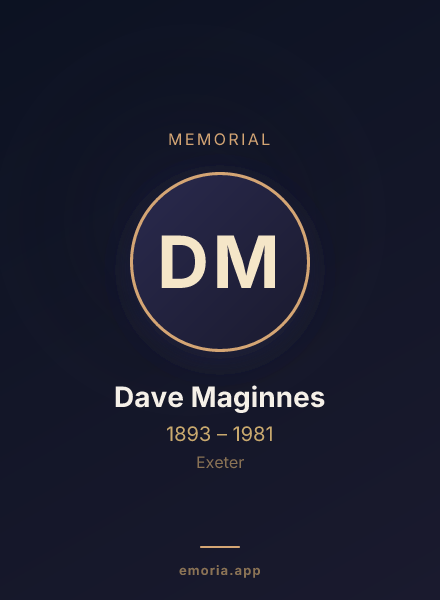 Memorial portrait of Dave Maginnes