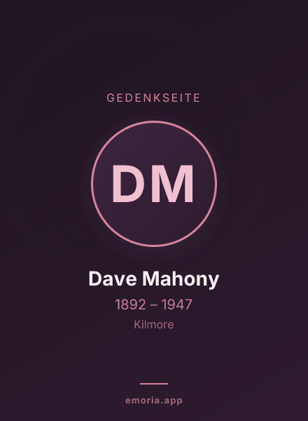 Gedenkportrait von Dave Mahony