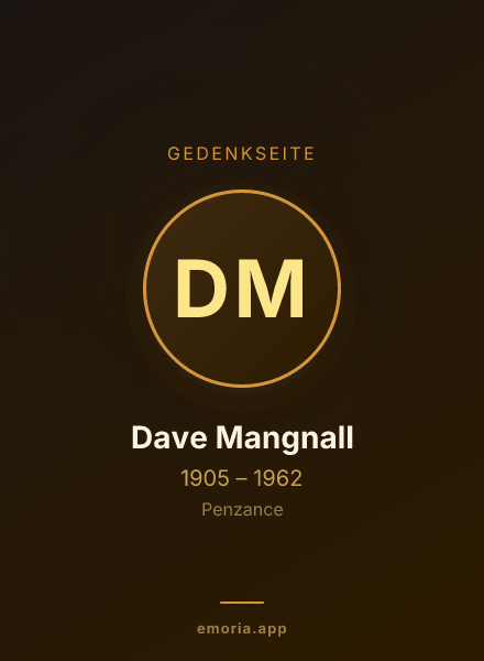 Gedenkportrait von Dave Mangnall