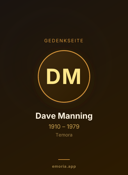 Gedenkportrait von Dave Manning