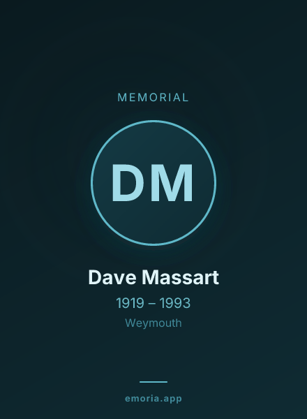 Memorial portrait of Dave Massart