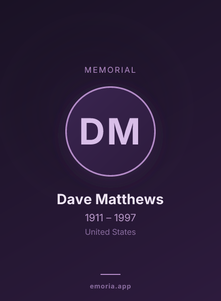 Memorial portrait of Dave Matthews