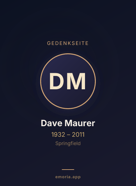 Gedenkportrait von Dave Maurer
