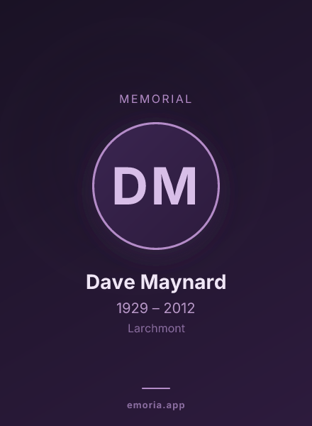 Memorial portrait of Dave Maynard