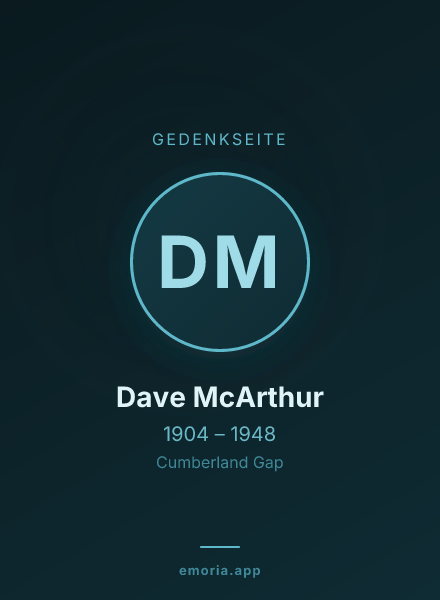 Gedenkportrait von Dave McArthur