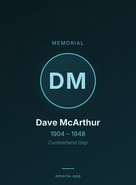 Memorial portrait of Dave McArthur