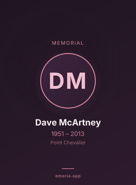 Memorial portrait of Dave McArtney